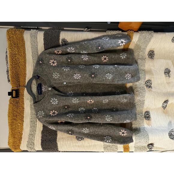 Karen Scott II Gray Pure Wool Button Cardigan - 2X - Picture 2 of 7